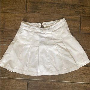 White Pleated Denim Skirt Forever 21